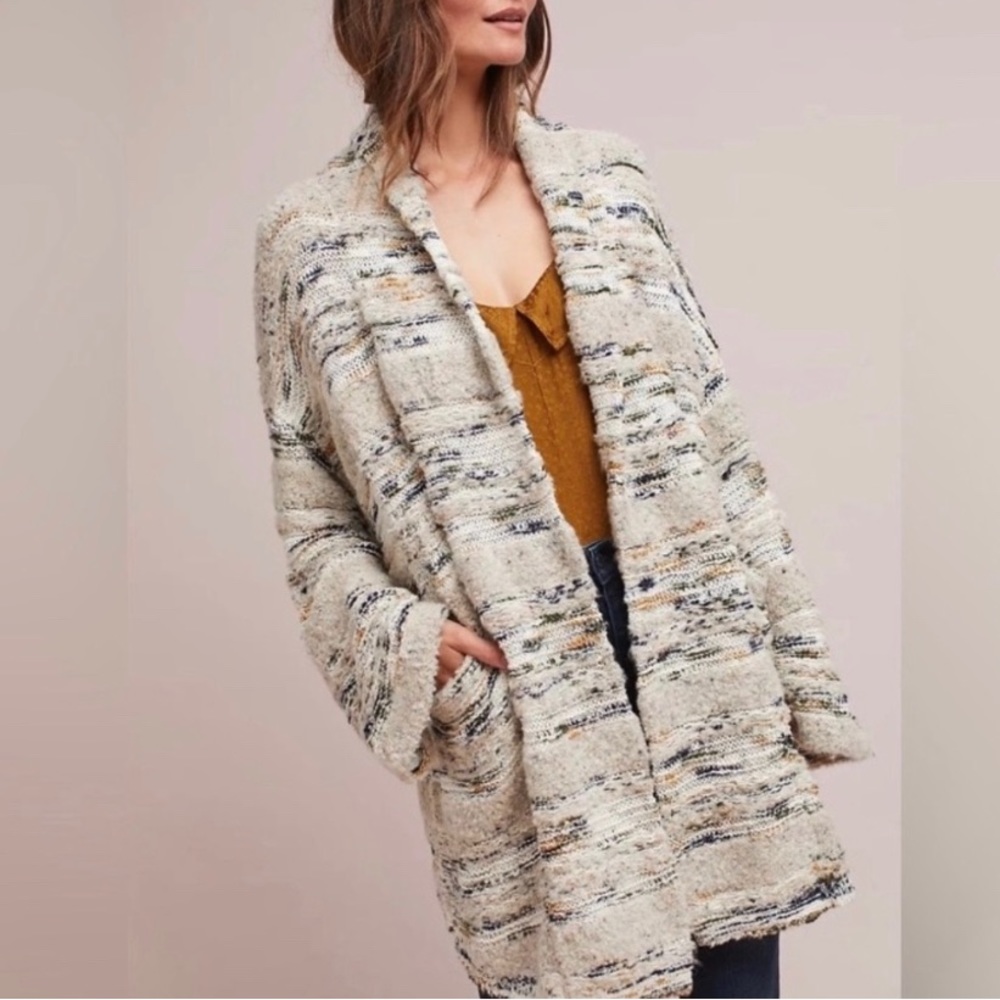 Anthropologie chunky duster open cardigan. Lightly worn. Pockets.